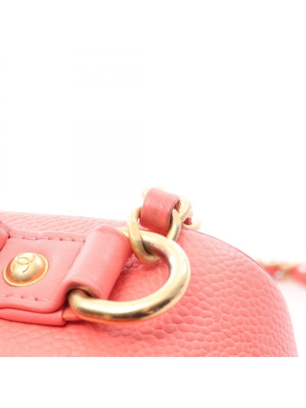 Chanel Shoulder Bag CC Figuri Vanity 2-Way Salmon Pink Caviar Leather CC - Picture 10 of 12